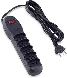 Filtro de Linha Slim com Disjuntor, Force Line, Acessórios para Computador, Preto