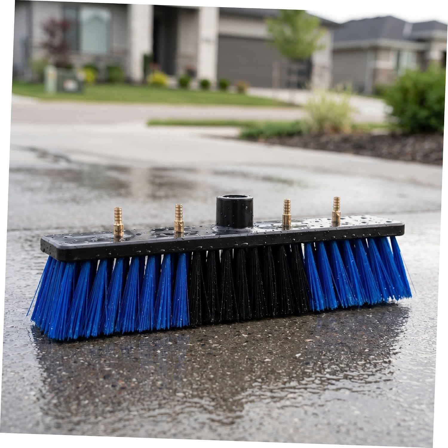 Luxshiny Blue Replacement Brush Head for Extension Pole Soft Nonabrasive Bristles Solar Panel and Window Scrub Attachment Corrosion-Resistant Cleaning Tool for Home Siding Patio and Car