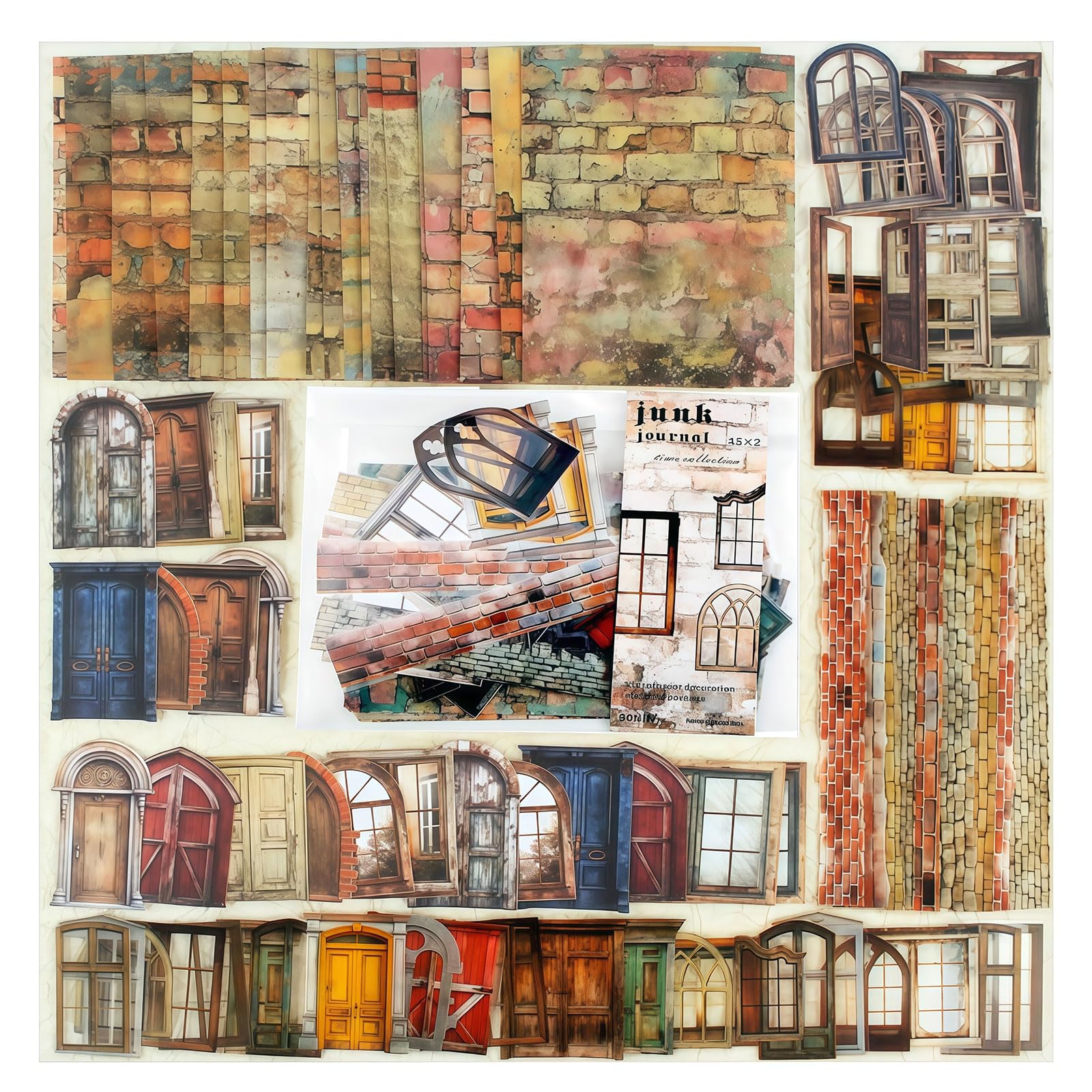 Rokahebi 90pcs Scrapbook Kit Vintage Garden Scrapbook Supplies, Junk Journal Supplies with Stickers, Scrapbooking Paper & Ephemera, Scrapbook Kit for Journaling Crafts