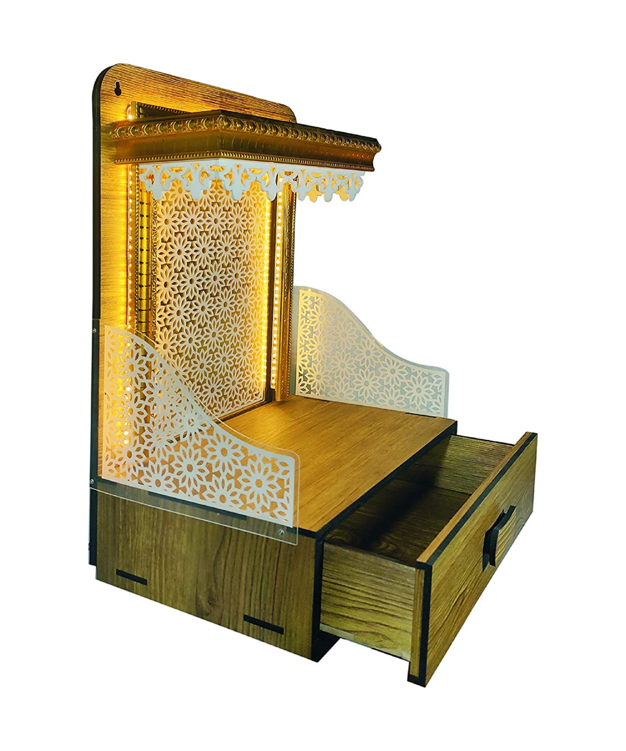 Temple en bois MDF marron clair de 45,7 cm pour autel