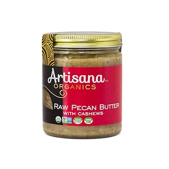 Artisana Organics - Pecan Nut Butter with Cashew, Two Ingredients Handmade Rich & Thick Spread, USDA & QAI Organic Certified, Non-GMO, Vegan & Gluten Free 6-Pack, 8 oz