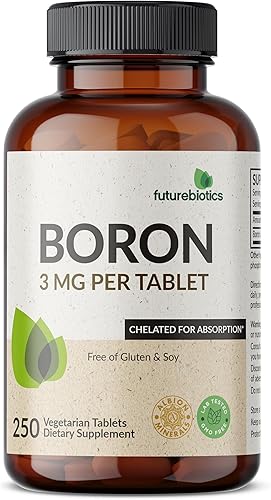 Futurebiotics Boro 3 mg, vegetariano, sin OMG, quelado para absorción, 250 tabletas