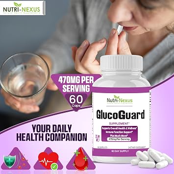 GlucoGuard Immune Support & Wellness Supplement 60 Capsules, 470mg, 60 Day Supply