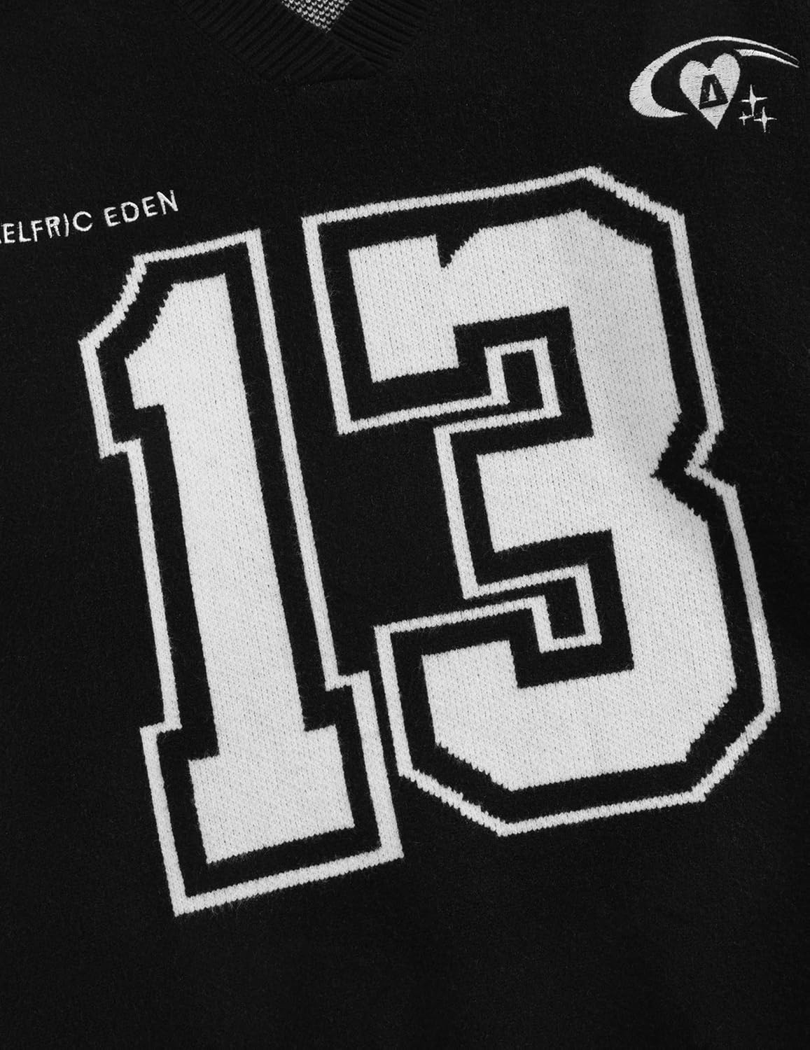 Aelfric Eden Graphic Polo Sweater Women Oversized V Neck Knit Sweaters Y2k Long Sleeve Pullover Vintage Number Sweater Tops - Image 4