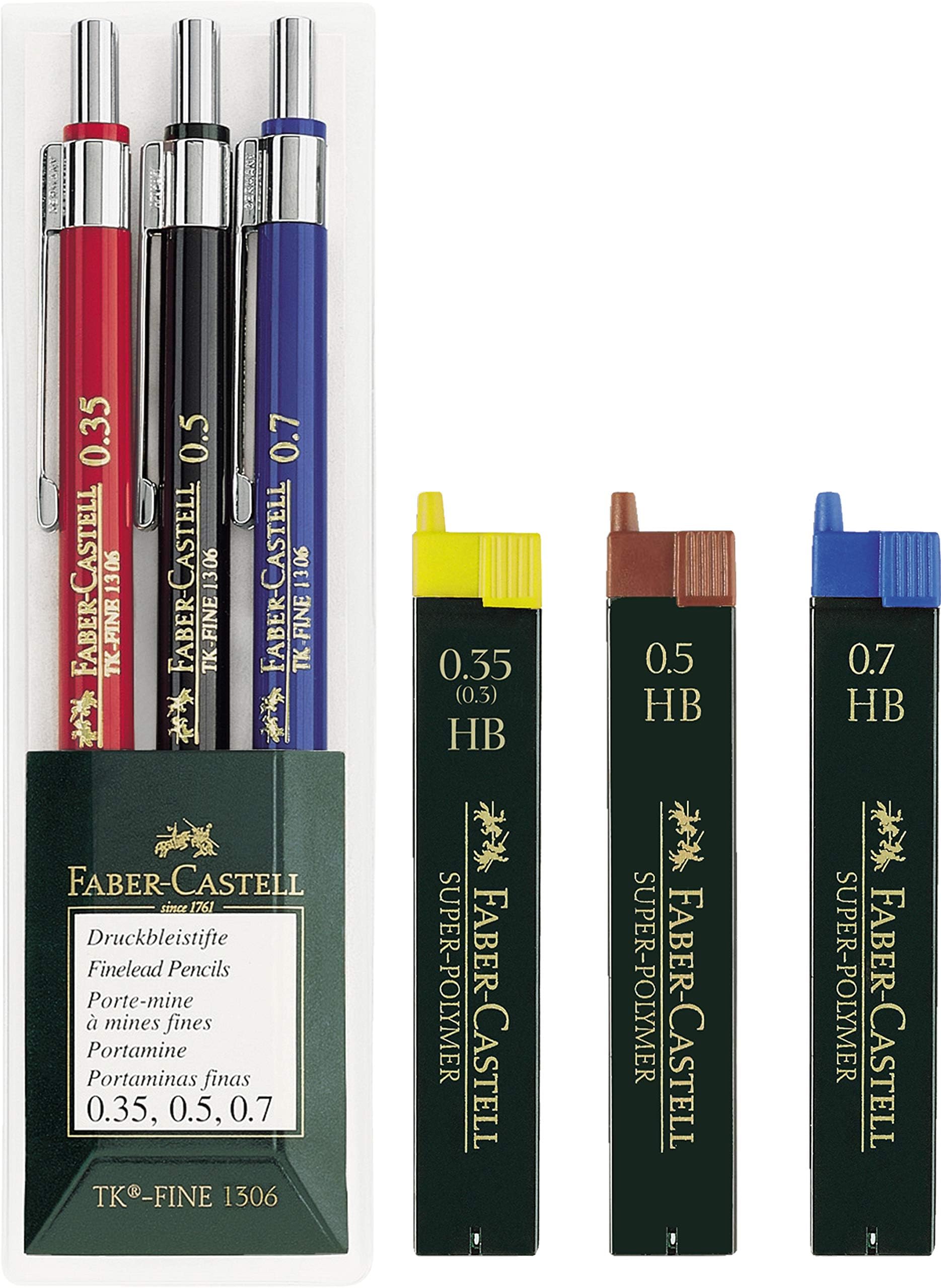 Faber-Castell Portamine Grip 0,7 Mm - Matita Meccanica Con Impugnatura Ergonomica + 3 Mine HB