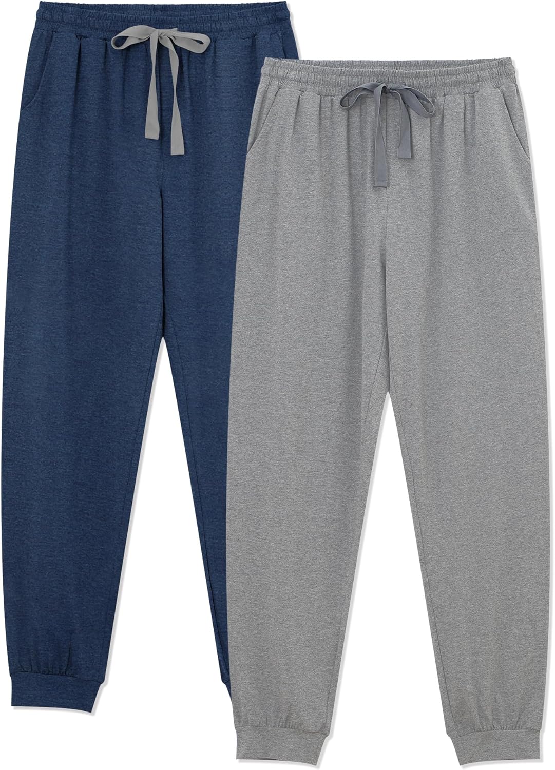 EA'S SECRET Men's 100% Cotton Pajama Bottoms Stretch Waist Soft Drawstring Sleep Lounge Pj Pants with Pockets
