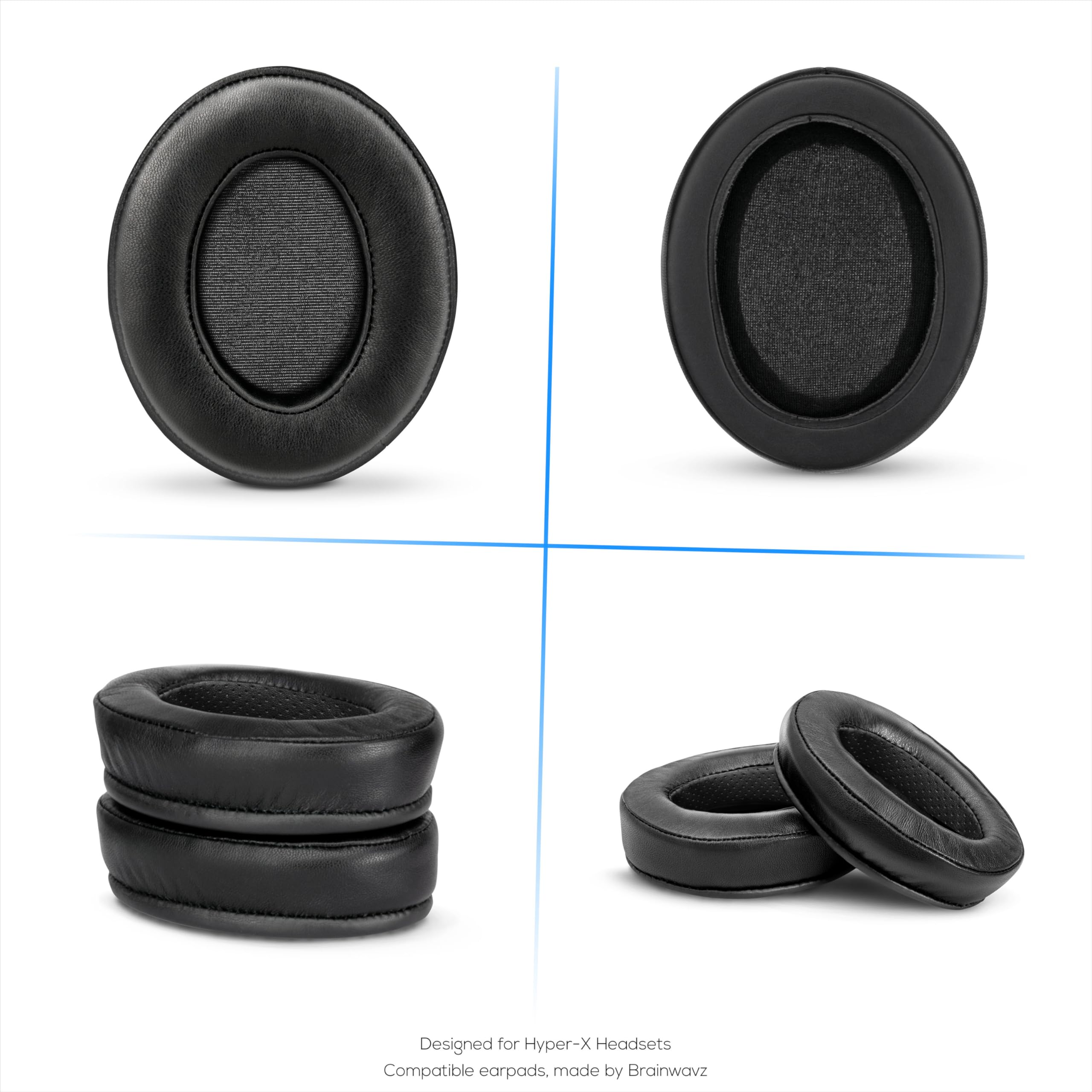Gel-Ohrpolster aus Schaffell für HyperX Cloud 1, 2 Wireless, Core, Flight S, Alpha S Headsets und mehr, weiches Leder, kühlendes Gel, extra Komfort, strapazierfähig und langlebig Brainwavz