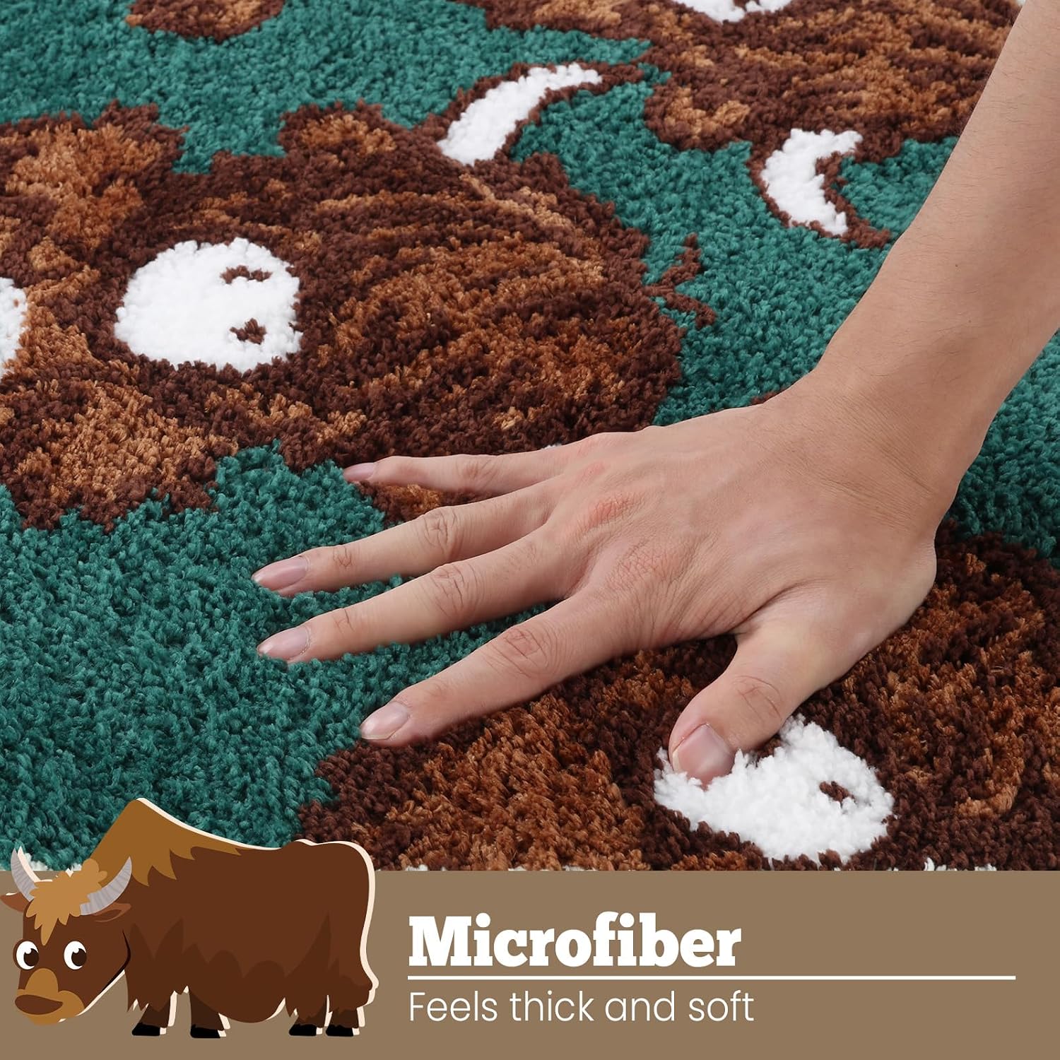 Are You Pooping Highland Cow Toilet Rug U Shaped Washable 20x24 Inch