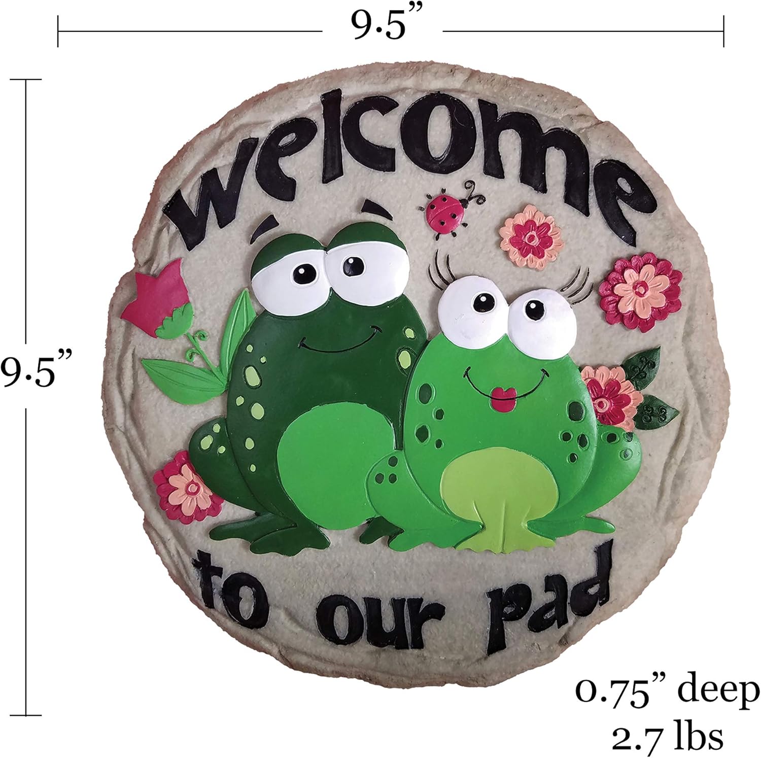 Spoontiques - Garden Décor - Welcome to Our Pad Stepping Stone - Decorative Stone for Garden