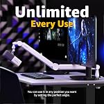 IXTECH Mic Arm Blanc Premium Boom Arm 360° Support de bras de microphone rotatif avec support de bureau entièrement réglable VALIANT WHITE Modèle