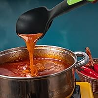 Vista 6 de Supa Ant Juego de utensilios de cocina de 5 piezas, cuchara para conservas XL, cucharón de nailon con agujeros, cuchara para pasta/tenedor, cucharas