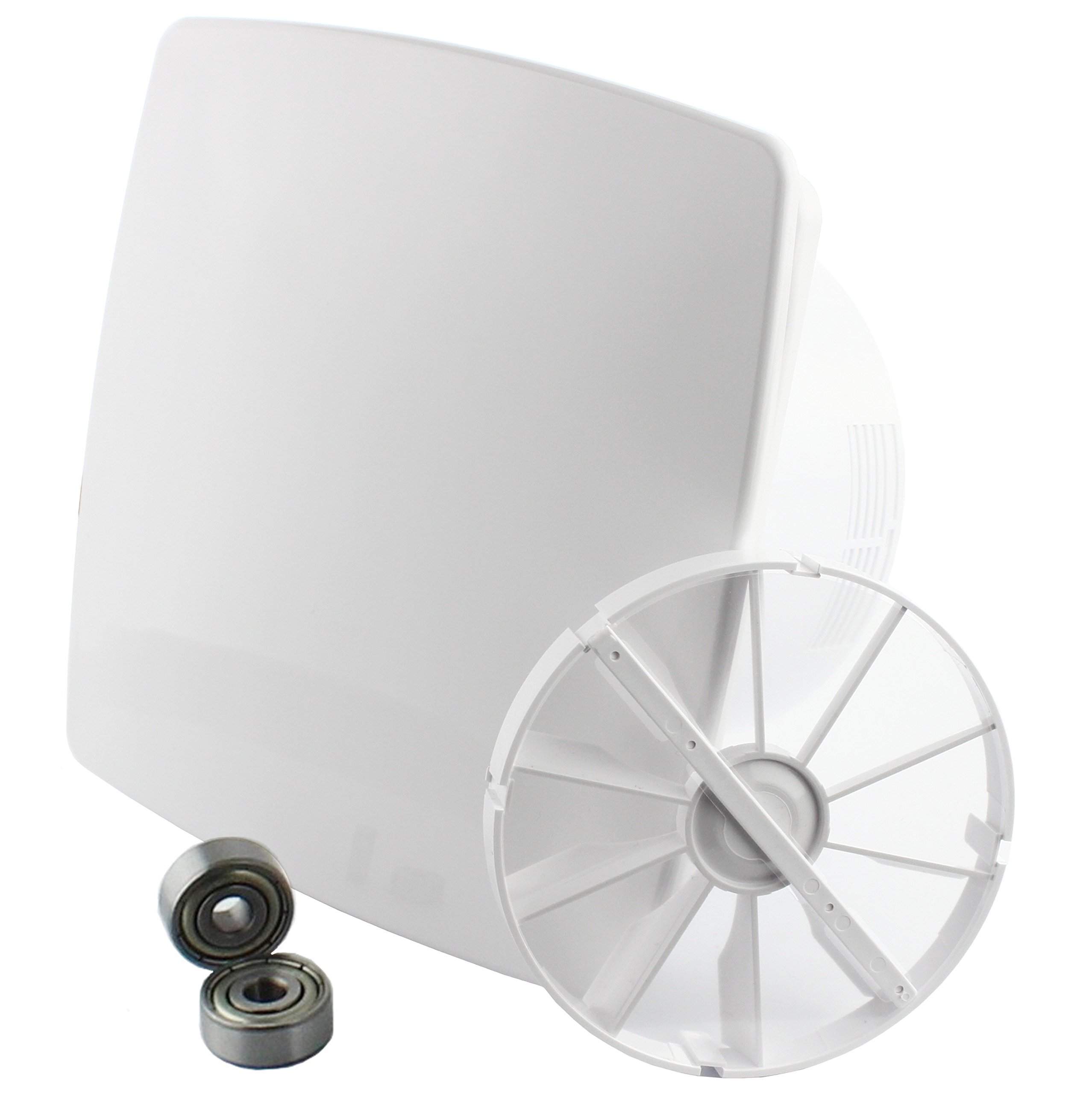 MKK – 18177 – Diseño Moderno Vital Ventilador baño Ventilador Rodamientos Válvula antirretorno Turbo Sensor de humedad higrostato, Blanco