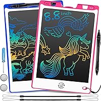 HAKOFS 2 Pack LCD Writing Tablet - 8.8 Inch Colorful Drawing Pad for Kids, Electronic Drawing Board with Lock & Delete...