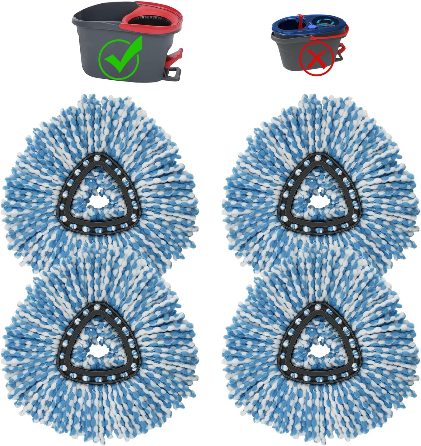 4 Pack Mop Head Replacement Compatiable with Ocedar EasyWring,Mop Refill Replace