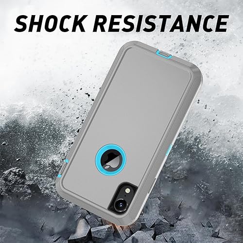 Miniatura 4 de Funda para iPhone XR, protección contra caídas de grado militar, 3 capas, duradera, resistente, cuerpo completo, a prueba de golpes, para iPhone XR,