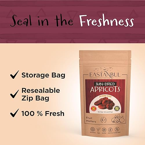Miniatura 4 de Eastanbul Albaricoques secos al sol, 14.5 onzas, albaricoque secado natural, bocadillos de frutas secas de albaricoques, albaricoques secos de