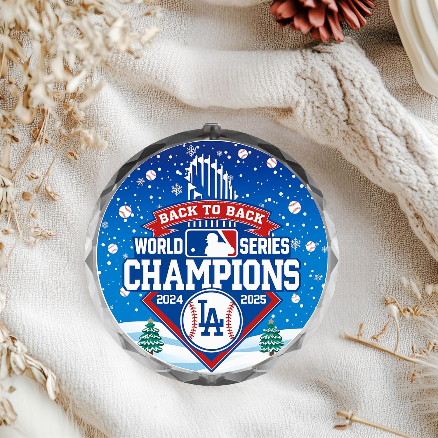 Baseball Champions Ornament | Back to Back Champions 2024-2025 | Personalized Sports Fan Ornament | Baseball (Ceramic, 1) - Image 6