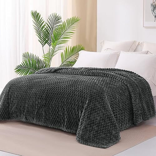 Miniatura 3 de Exclusivo Mezcla Manta suave de vellón, tamaño individual, 60 x 80 pulgadas, elegante, tela jacquard, aterciopelada, mullida, cómoda y cálida,