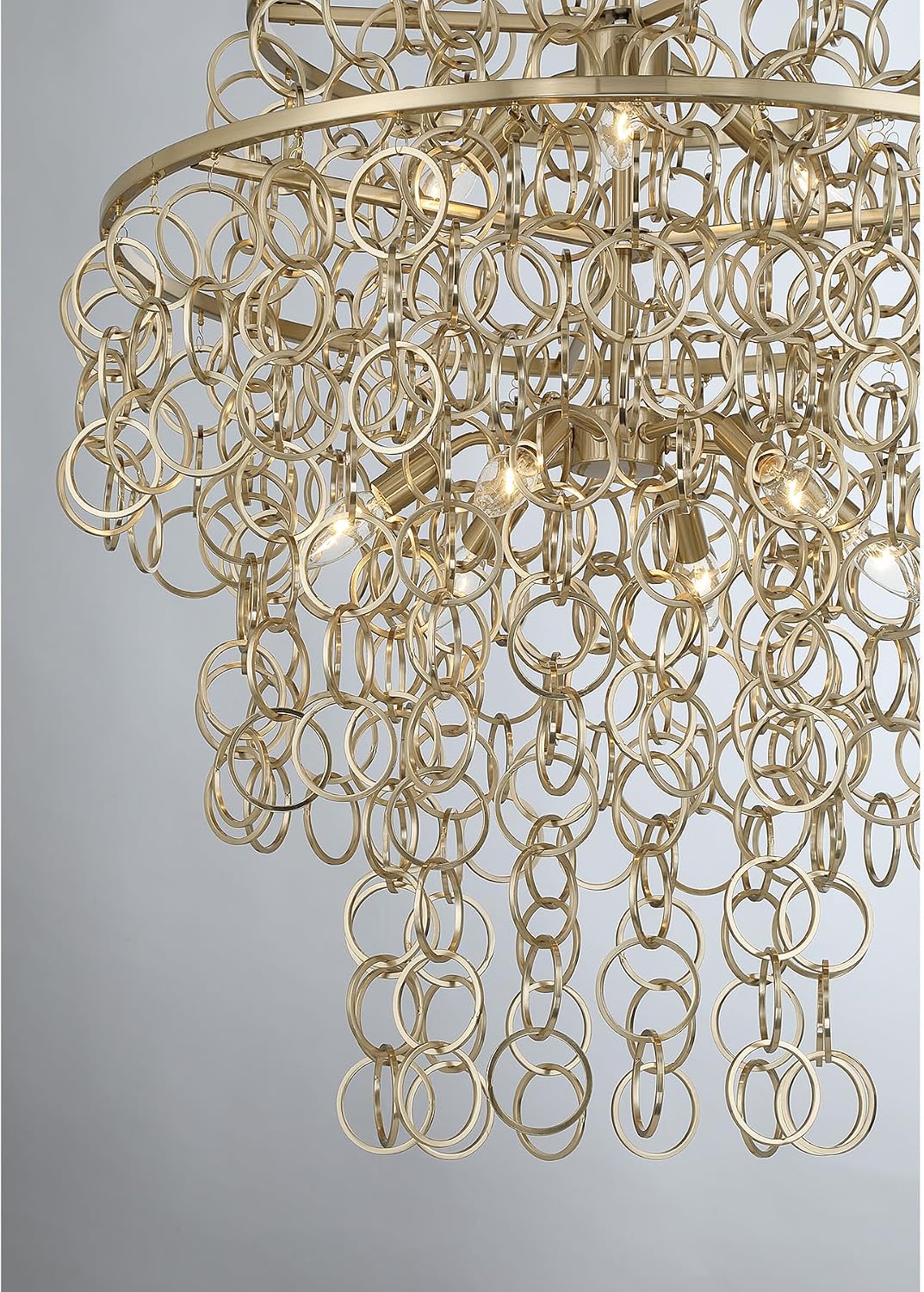 Savoy House 7-4902-9-127 Sententas Metallic Waterfall Pendant by Breegan Jane, 9-Light 540 Total Watts, 34" H x 28" W, Noble Brass