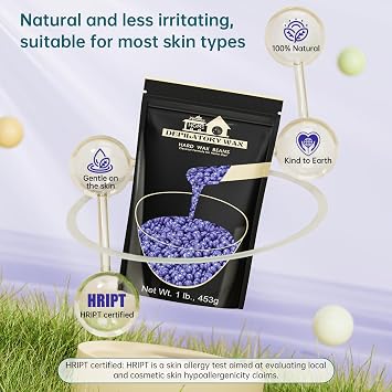 Lifestance Lavender 450g Wax Beads, Coarse Hair Removal Formula, Hard Wax Beads for Brazilian Bikini - Legs - Underarm- Private Part, Waxing Beads with 10 Applicators for Wax Warmers