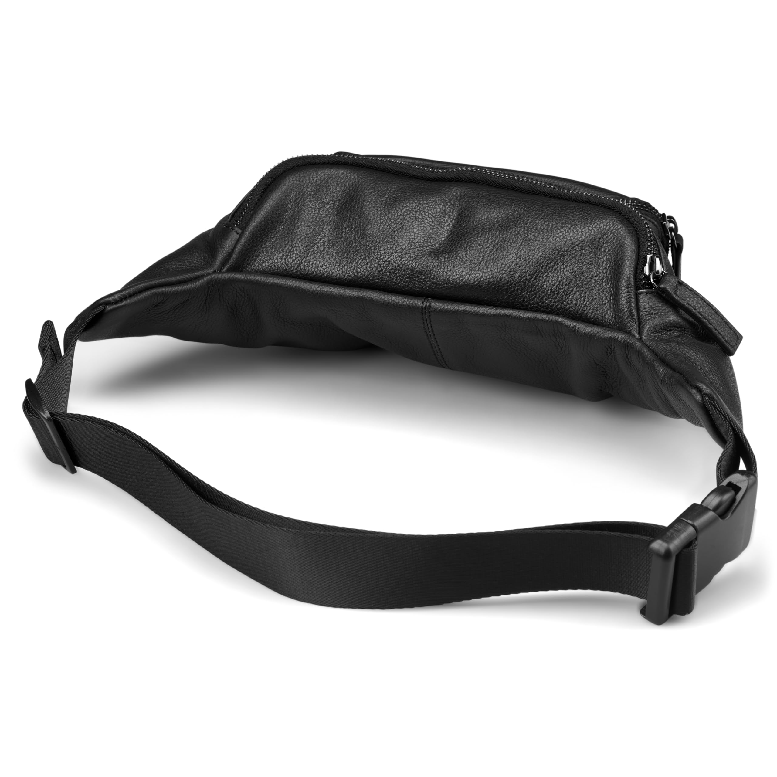 Lucleon by Trendhim | Bauchtasche für Herren aus Schwarzem Vollrindsleder | Anilin-Finish & Baumwollfutter | Gürteltasche im Dänischen Design für Alltag & Reise