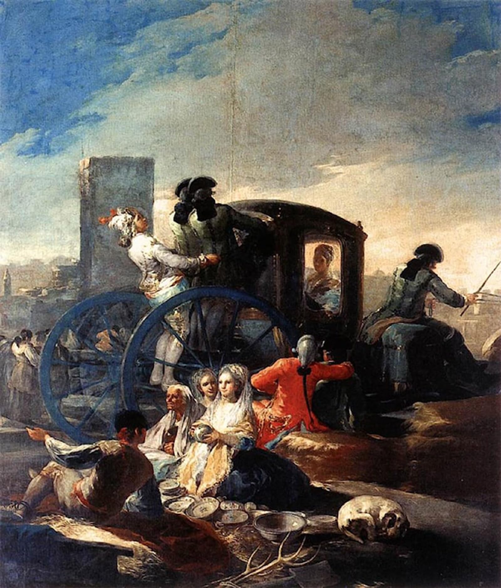 ARTXLXXBN Famous Print Painting Colorful Art Print the Crockery Vendor by Francisco De Goya Canvas Art Decorations for Home Decor 60x90cm