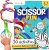 Toddler Scissor Skills - Art Supplies & Crafts Kit for Kids, Safety Scissors, Fine Motor Toys, Montessori Gifts for Boys & Girls Ages 3, 4, 5, 6, 7 Year Old, Preschool Learning Activity Books