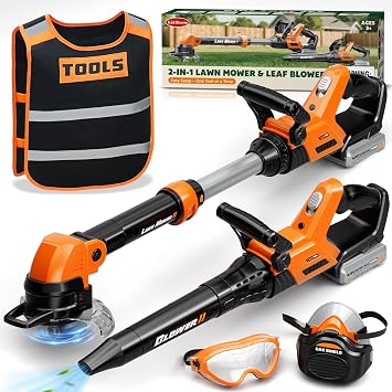 KidBloom 2 IN 1 Toy Strimmer & Toy Leaf Blower with Sounds & Lights