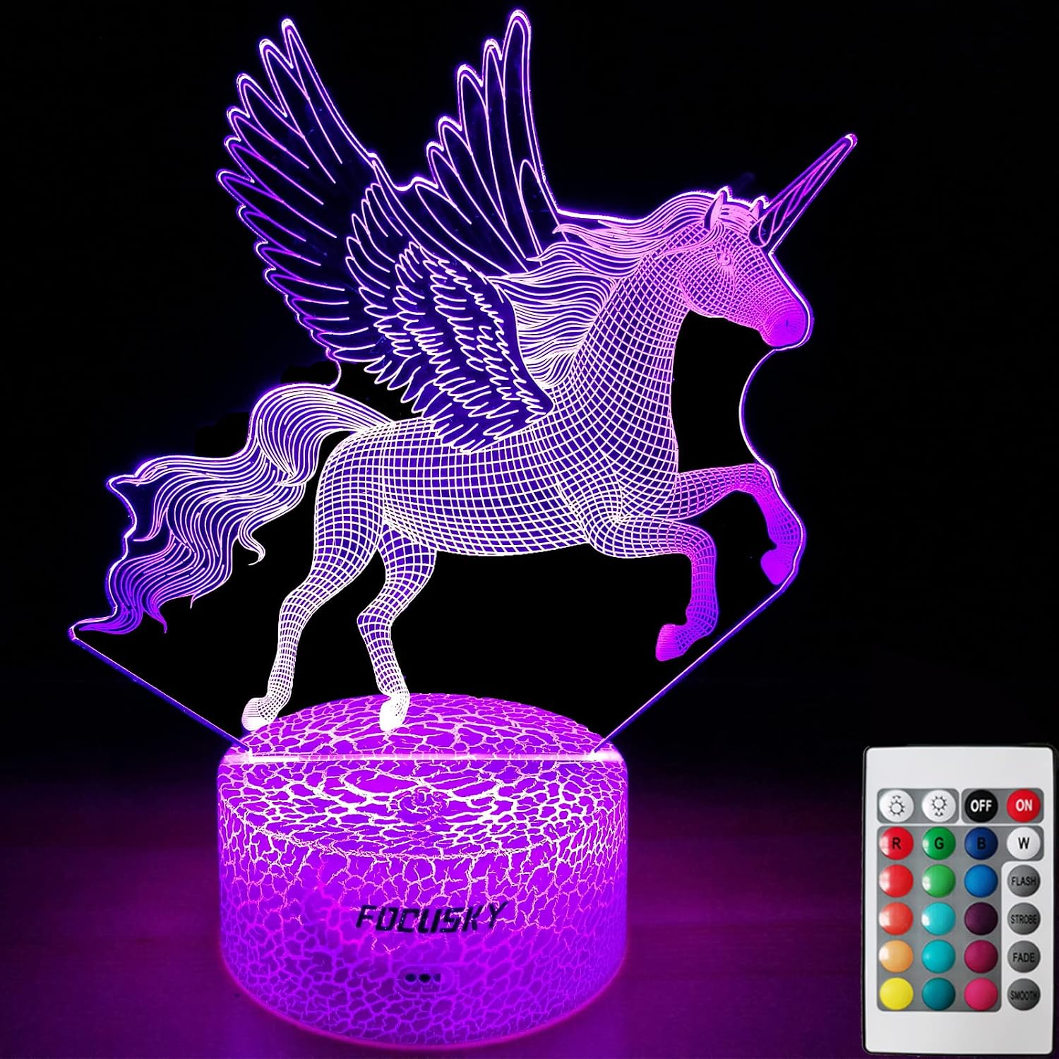 FOCUSKY Unicorns Gifts for Girls,Unicorn Night Light Lamp,Dimmer,16 Colors,7 Colors Changing,Touch&Remote Control,Unicorn Toys Birthday Gifts for Girls 2 3 4 5 6 7 8 9 Years Old (Unicorn)