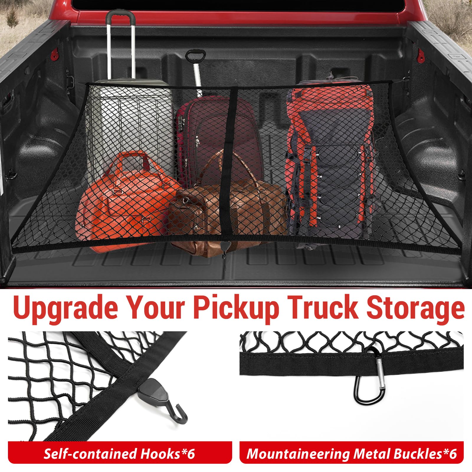 Filets de chargement pour pick-up SUV (filet de lit de ramassage)