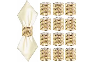 24 Pack Plastic Napkin Rings, Gold Napkins Rings for Anniversary, Birthday, Parties, Weddings and Dinners