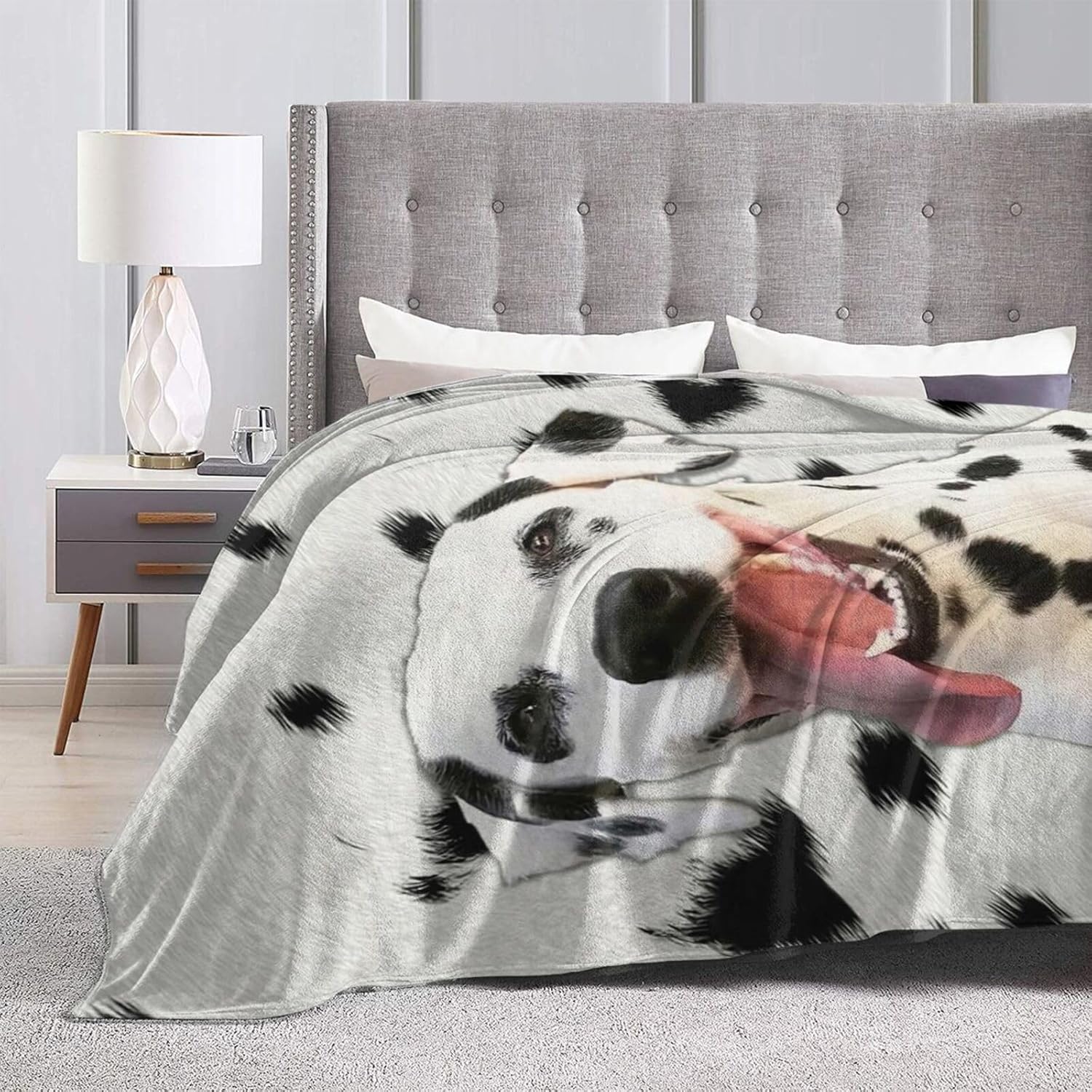 Dalmatian Decor Blanket Dalmatian Dog Throw Blanket Gifts Ultra Soft Cozy Fuzzy Plush Fleece Flannel Stuff Blanket for Dog Lover Women Girls Boys Kids Men Adults for Bedding Sofa 40"X50"