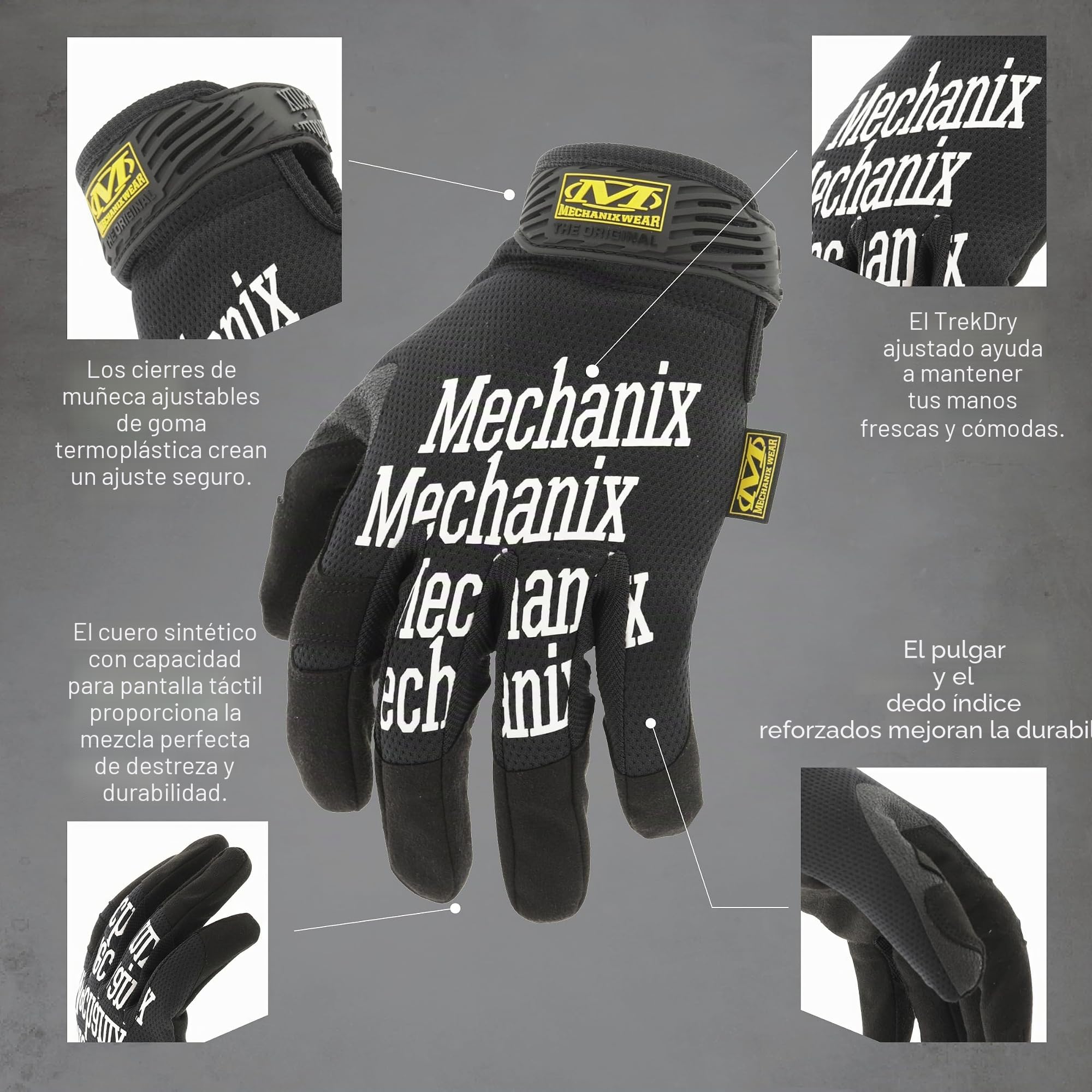 Mechanix Wear - Original Work Guantes (Large, Negro)
