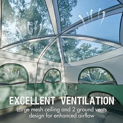 Miniatura 7 de PORTAL Tienda de campaña familiar para 6  8  10 personas con porche, tienda de campaña familiar grande con altura alta, buena ventilación, tienda de