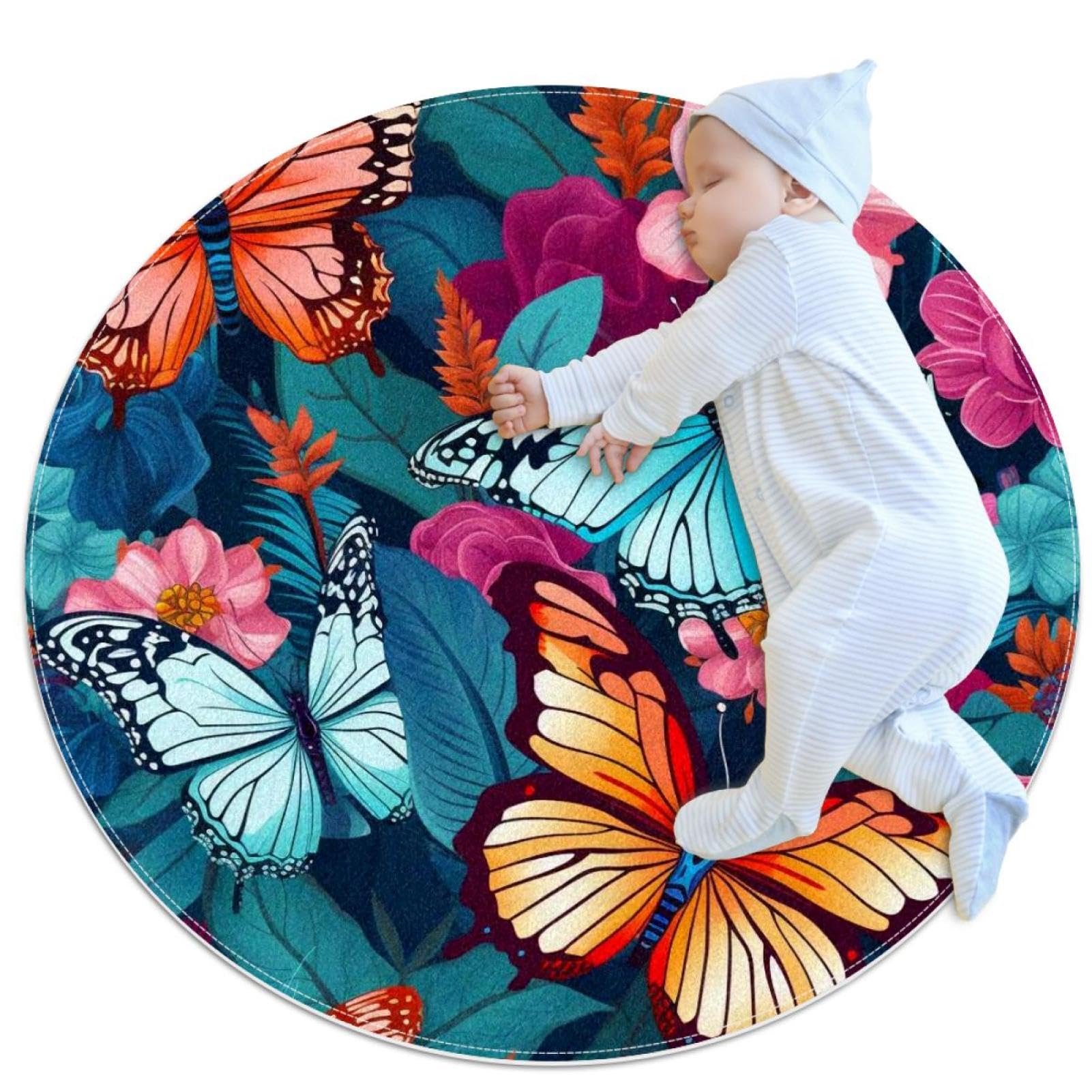 Tapis de salle de bain antidérapant rond 1m lavable et sécurisé pour toute la famille