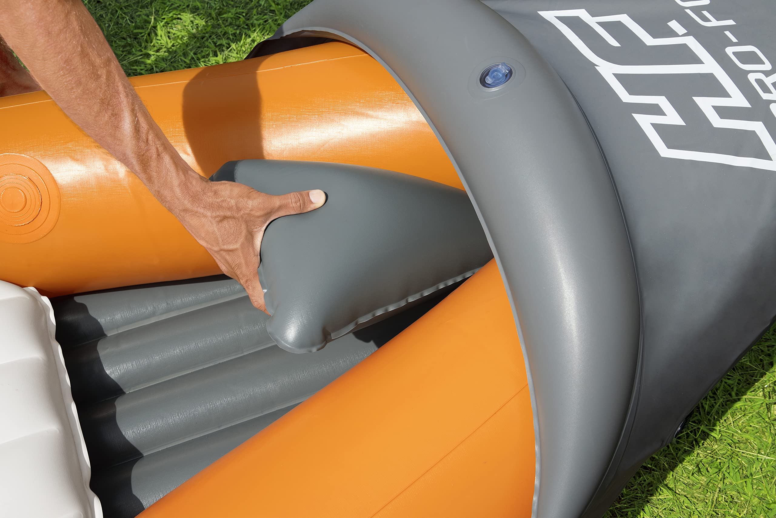 Bestway Hydro-Force Rapid X3 Kayak Gonfiabile con pompa a mano, pagaie, sedili, pinne e borsa portaoggetti | 3 posti