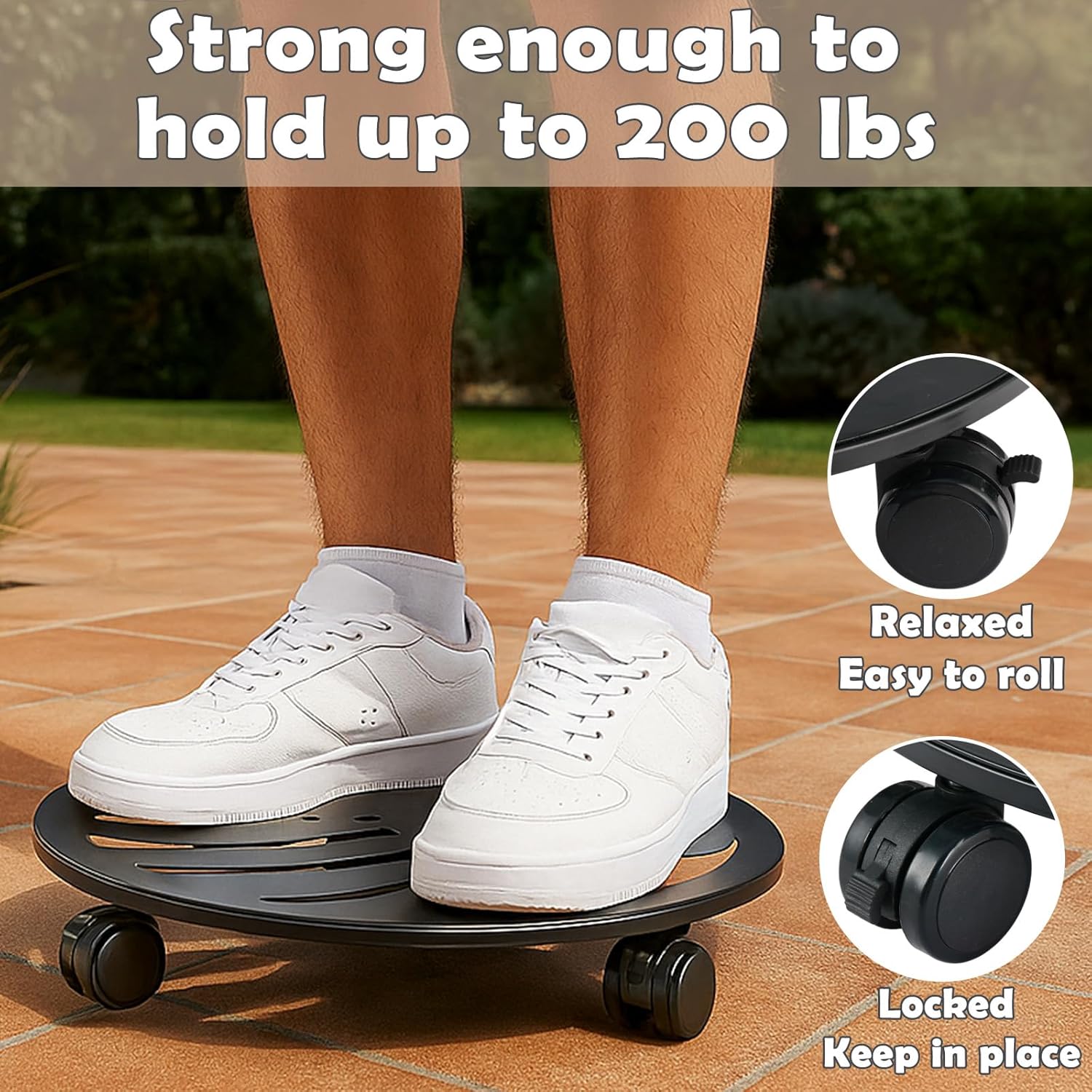 3-pack 12 Inches Square Metal Plant Caddy with Wheels Heavy-Duty Large Rolling Plant Stand Indoor Outdoor Wheeled Planter Dolly Cart Coaster Flower Pot Mover Roller Trolley, Black