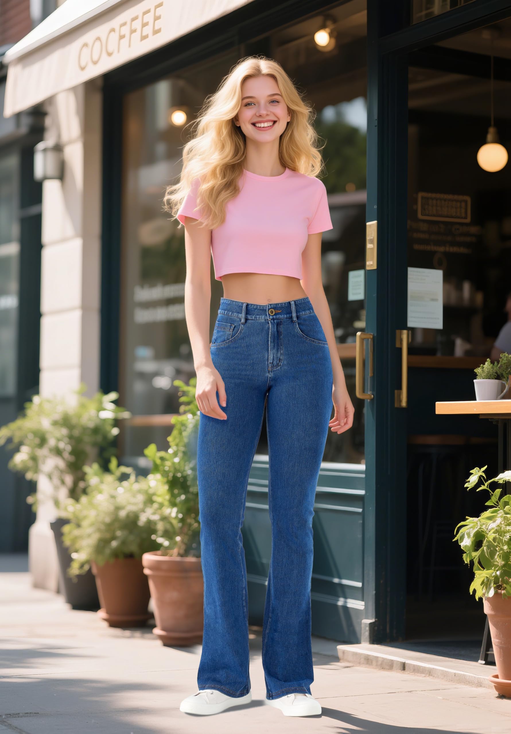LaiEr Donna Jeans da Alta Elasticità,Skinny e con Tasche a Cerniera per Il Fitness, Morbidi e Comodi Pantaloni Bootcut Adatti per Lo Sport e Il Fitness,con Tasche Laterali