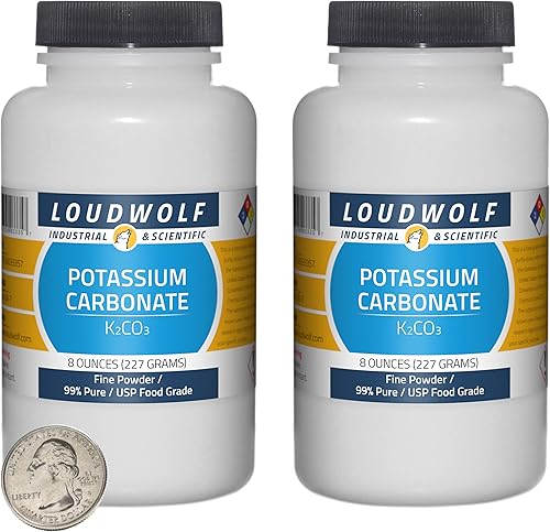 Miniatura 6 de Carbonato de potasio  botella de 8 onzas  99% puro USP grado alimenticiopolvo fino