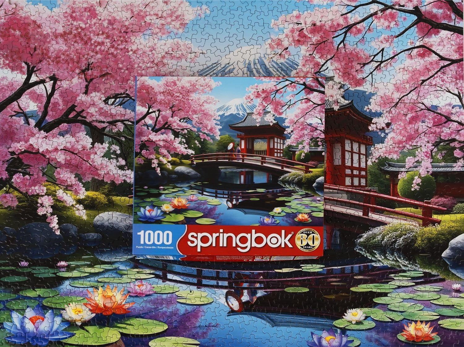 Springbok Haru in Japan 1000 Piece Jigsaw Puzzle for Adults - Cherry Blossom Garden - Unique Cut Pieces - Made in USA