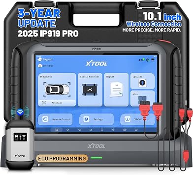 XTOOL IP919 Pro V2.0 ECU Programming Scanner with 12+8 Adapter Cable for Chrysler, Automotive Diagnostic Scan Tool with Topology Mapping, Upgrade of D9S PRO,51+Resets, ECU Coding FCA/CAN FD/DoIP,