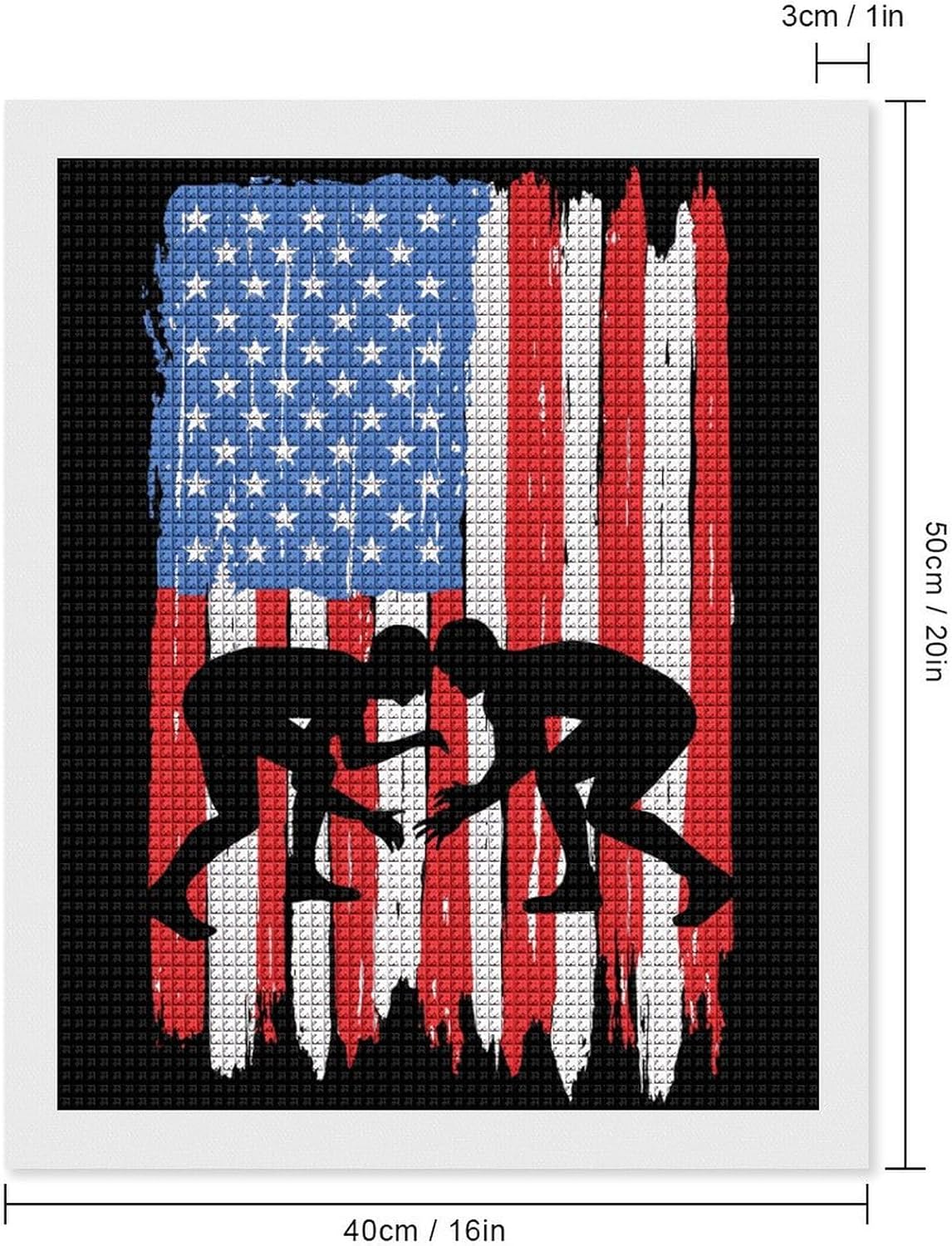 U.S.A. Wrestling Flag Adults Diamond Kits Painting 5D Art Paint by Number Full Drill Home Wall Decor 16"x20"