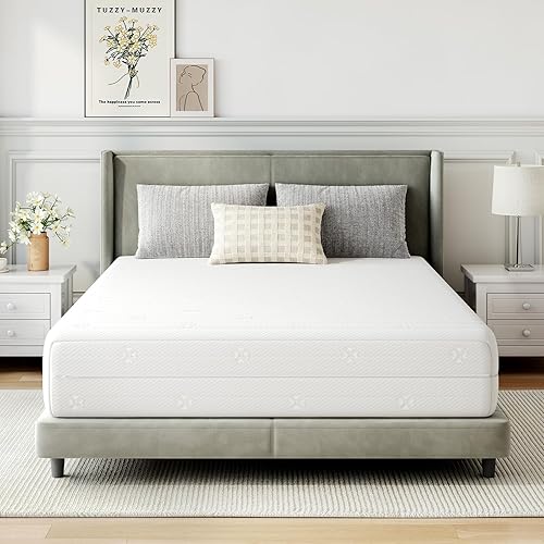 Novilla Colchón tamaño King de 10 pulgadas, colchones de espuma cómoda con diseño de corte de aire y funda transpirable para dormir fresco por la