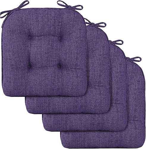 Miniatura 2 de downluxe Cojines para sillas de interior para sillas de comedor, almohadillas de espuma viscoelástica texturizadas para sillas de cocina con lazos y