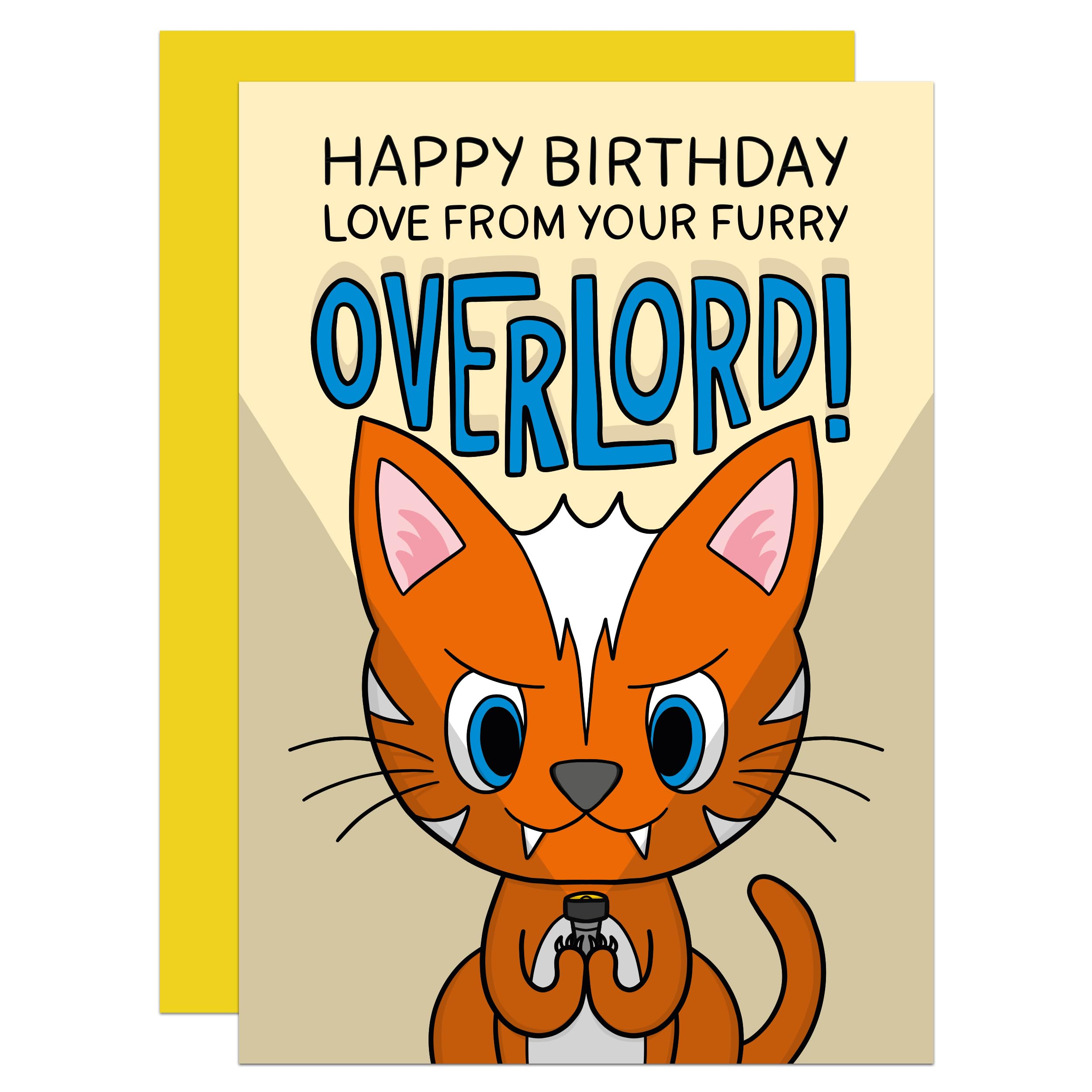 Cat Owner Birthday Card, Funny, Furry Overlord, Cat Birthday, From The Cat,