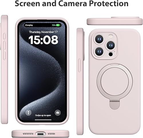 Miniatura 7 de CellEver Funda de silicona magnética para iPhone 15 Pro Max Funda para cámara Protección de grado militar compatible con MagSafe Delgada Funda