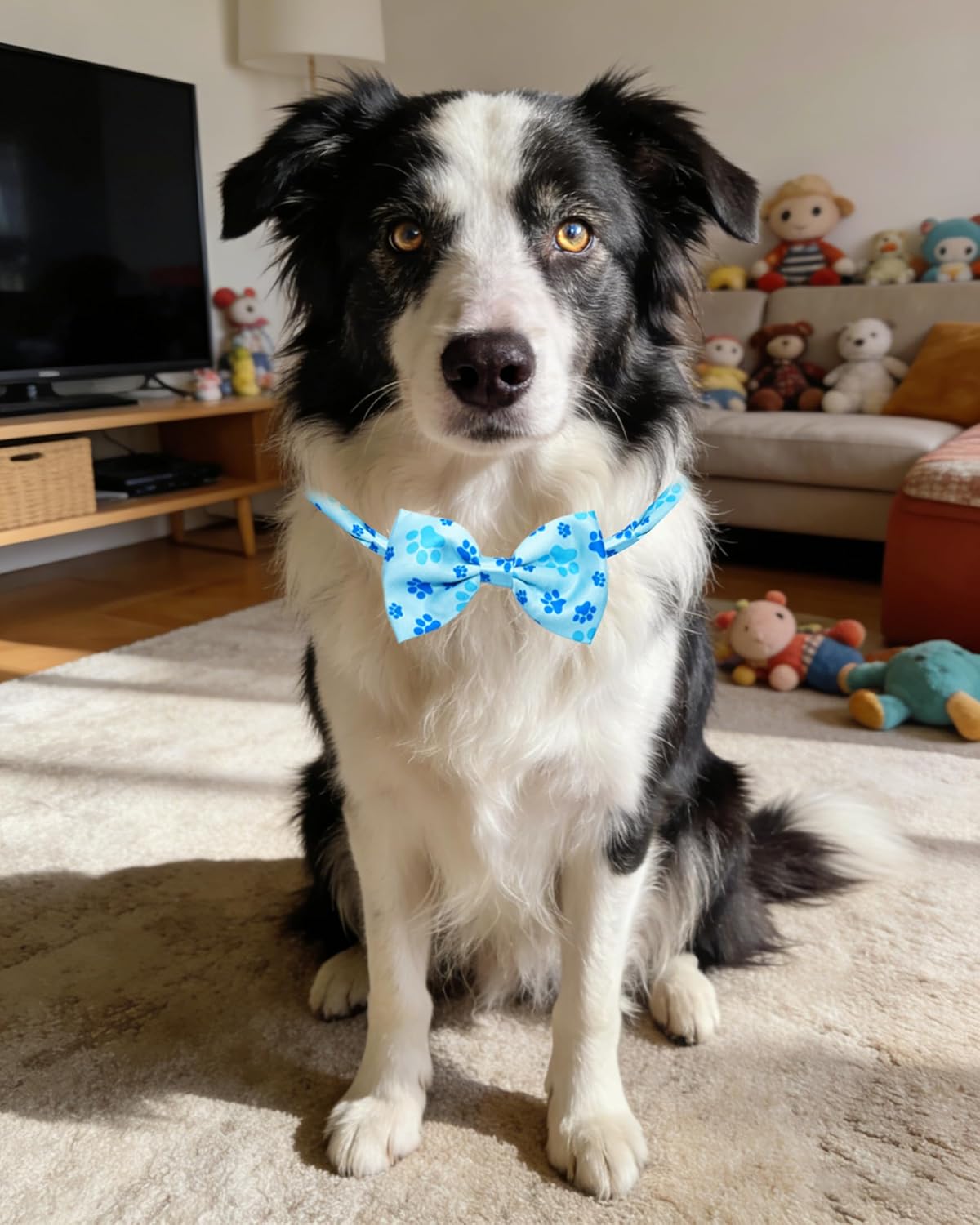 PET SHOW 30 Pack Big Dog Collar Bow Ties Bulk for Large Medium Dogs Alpaca Paw Bone Adjustable Bowties Bowknots Pet Grooming Accessories (Large)
