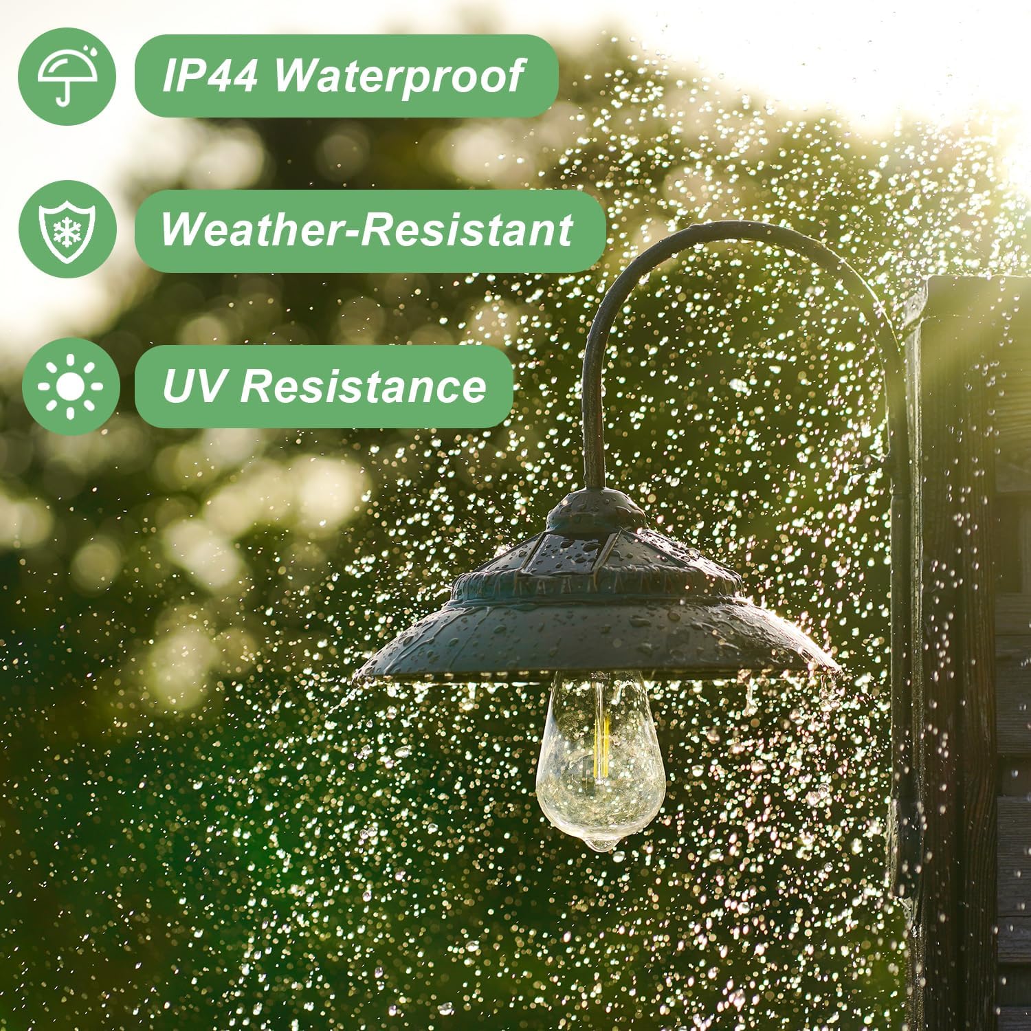 Solar Gooseneck Lights Outdoor Waterproof - Motion Sensor Rustic Vintage Porch Lights with Clear Glass LED Edison Bulbs and 4 Solar Panels for Barn,Patio,Coop,Shed and Courtyard(Bronze 1P)