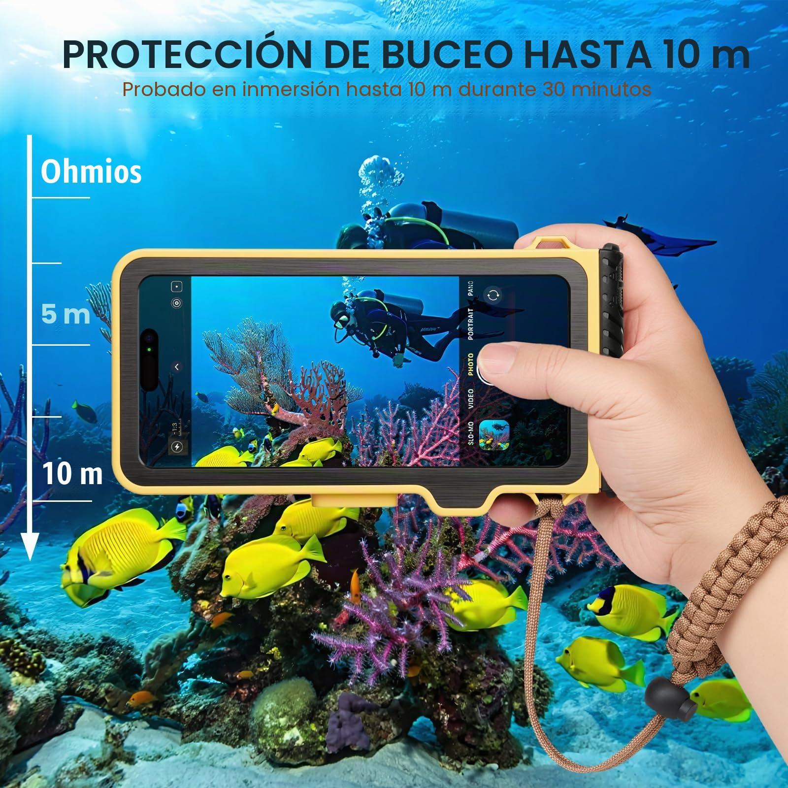 Funda Impermeable móvil Universal Buceo Profesional subacuático Funda para teléfono móvil para iPhone 16e 16 16 Pro 16 Pro MAX 15 Pro 15 Pro MAX 14 14 Pro 14 Pro MAX Samsung s25 S24 S23