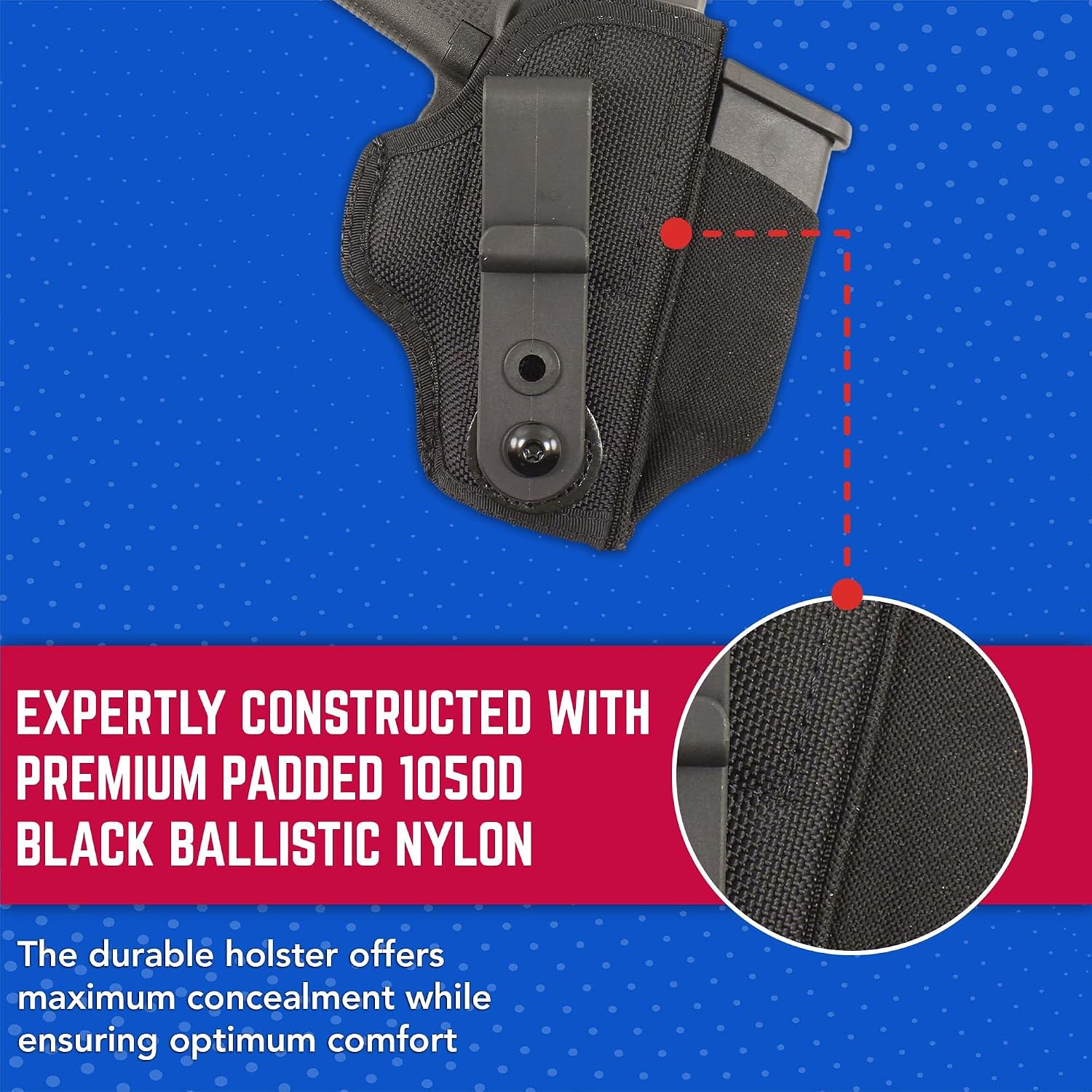 DeSantis Tuck-This II - IWB Gun Holster for Men and Women, Concealed Carry for Pistols, Ambidextrous, Made with 1050D Ballistic Nylon, Adjustable Belt Tab